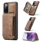 For Samsung Galaxy S20 FE CaseMe C20 Multifunctional PC + TPU Protective Case with Holder & Card Slot & Wallet(Brown) - 1