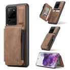 For Samsung Galaxy S20 Ultra CaseMe C20 Multifunctional PC + TPU Protective Case with Holder & Card Slot & Wallet(Brown) - 1