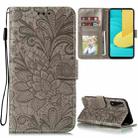 For LG Stylo 7 5G Lace Flower Embossing Pattern Horizontal Flip Leather Case with Holder & Card Slots & Wallet & Photo Frame(Grey) - 1