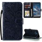 For Nokia 8.3 5G Lace Flower Embossing Pattern Horizontal Flip Leather Case with Holder & Card Slots & Wallet & Photo Frame(Dark Blue) - 1