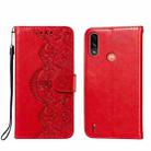 For Motorola Moto E7 Power Flower Vine Embossing Pattern Horizontal Flip Leather Case with Card Slot & Holder & Wallet & Lanyard(Red) - 1