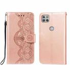 For Motorola Moto G 5G Flower Vine Embossing Pattern Horizontal Flip Leather Case with Card Slot & Holder & Wallet & Lanyard(Rose Gold) - 1