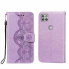 For Motorola Moto G 5G Flower Vine Embossing Pattern Horizontal Flip Leather Case with Card Slot & Holder & Wallet & Lanyard(Purple) - 1