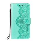 For Motorola Moto G Play (2021) Flower Vine Embossing Pattern Horizontal Flip Leather Case with Card Slot & Holder & Wallet & Lanyard(Green) - 1