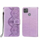 For Motorola Moto G9 Power Flower Vine Embossing Pattern Horizontal Flip Leather Case with Card Slot & Holder & Wallet & Lanyard(Purple) - 1