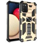 For Samsung Galaxy A02s(US Version) Shockproof TPU + PC Magnetic Protective Case with Holder(Gold) - 1