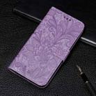 For Xiaomi Redmi Note 9T 5G Lace Flower Embossing Pattern Horizontal Flip Leather Case with Holder & Card Slots & Wallet & Photo Frame(Purple) - 1