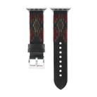 Woven Contrast Leather Watch Band For Apple Watch Series 9&8&7 41mm / SE 3&SE 2&6&SE&5&4 40mm / 3&2&1 38mm(Black) - 1