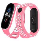 For Xiaomi Mi Band 6 (CA8856) Breathable Silicone Watch Band with Holes(Pink+White) - 2
