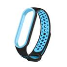For Xiaomi Mi Band 6 (CA8856) Breathable Silicone Watch Band with Holes(Black+Blue) - 1