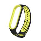 For Xiaomi Mi Band 6 (CA8856) Breathable Silicone Watch Band with Holes(Black+Green) - 1