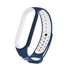 For Xiaomi Mi Band 6 (CA8856) Breathable Silicone Watch Band with Holes(Blue+White) - 1
