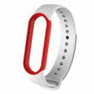 For Xiaomi Mi Band 6 (CA8856) Two-color Silicone Watch Band(White+Red) - 1