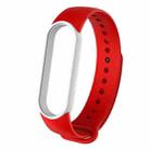 For Xiaomi Mi Band 6 (CA8856) Two-color Silicone Watch Band(Red+White) - 1