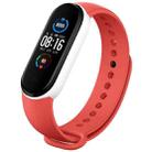 For Xiaomi Mi Band 6 (CA8856) Two-color Silicone Watch Band(Red+White) - 2