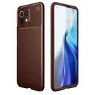 For Xiaomi Mi 11 Lite Carbon Fiber Texture Shockproof TPU Case(Brown) - 1