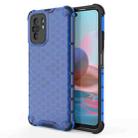 For Xiaomi Redmi Note 10 4G Shockproof Honeycomb PC + TPU Case(Blue) - 1