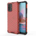 For Xiaomi Redmi Note 10 4G Shockproof Honeycomb PC + TPU Case(Red) - 1