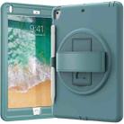360 Degree Rotation PC+TPU Protective Cover with Holder & Hand Strap & Pen Slot For Apple iPad 9.7 (2018) & (2017) / Pro 9.7 / Air 2 / Air (Emerald Blue) - 1