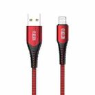 JOYROOM ST-C04 2.4A USB A to 8 Pin Braided Charging Cable ， Cable Length:1.2m(Red) - 1