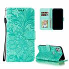 For Motorola Moto G 5G Lace Flower Embossing Pattern Horizontal Flip Leather Case with Holder & Card Slots & Wallet & Photo Frame(Green) - 1