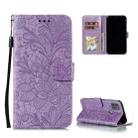 For Motorola Moto G9 Power Lace Flower Embossing Pattern Horizontal Flip Leather Case with Holder & Card Slots & Wallet & Photo Frame(Purple) - 1