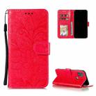 For Motorola Moto G9 Power Lace Flower Embossing Pattern Horizontal Flip Leather Case with Holder & Card Slots & Wallet & Photo Frame(Red) - 1