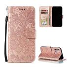 For Motorola Moto G30 Lace Flower Embossing Pattern Horizontal Flip Leather Case with Holder & Card Slots & Wallet & Photo Frame(Rose Gold) - 1