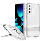 For Samsung Galaxy S21 5G ESR Air Shield Boost Shockproof PC Back + Flexible Bumper Protective Case with Metal Holder(Clear White) - 1