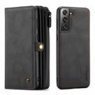 For Samsung Galaxy S21+ 5G CaseMe 018 Detachable Multi-functional Horizontal Flip Leather Case with Card Slot & Holder & Zipper Wallet & Photo Frame(Black) - 1