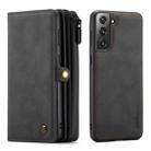 For Samsung Galaxy S21+ 5G CaseMe 018 Detachable Multi-functional Horizontal Flip Leather Case with Card Slot & Holder & Zipper Wallet & Photo Frame(Black) - 1