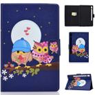 For Galaxy Tab S6 T860 / T865 Colored Drawing Horizontal Flip Leather Case with Holder & Card Slots & Sleep / Wake-up Function(Couple Owl) - 1