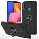 For Samsung Galaxy A20s PC + TPU Shockproof Magnetic Protective Case with Invisible Ring Holder(Black) - 1