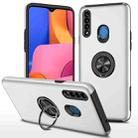 For Samsung Galaxy A20s PC + TPU Shockproof Magnetic Protective Case with Invisible Ring Holder(Silver) - 1