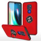 For Motorola Moto G9 / G9 Play PC + TPU Shockproof Magnetic Protective Case with Invisible Ring Holder(Red) - 1