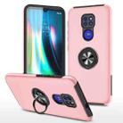 For Motorola Moto G9 / G9 Play PC + TPU Shockproof Magnetic Protective Case with Invisible Ring Holder(Rose Gold) - 1