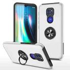 For Motorola Moto G9 / G9 Play PC + TPU Shockproof Magnetic Protective Case with Invisible Ring Holder(Silver) - 1