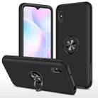 For Xiaomi Redmi 9A PC + TPU Shockproof Magnetic Protective Case with Invisible Ring Holder(Black) - 1