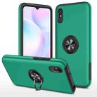 For Xiaomi Redmi 9A PC + TPU Shockproof Magnetic Protective Case with Invisible Ring Holder(Dark Green) - 1
