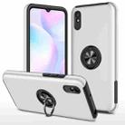 For Xiaomi Redmi 9A PC + TPU Shockproof Magnetic Protective Case with Invisible Ring Holder(Silver) - 1