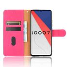 For vivo iQOO 7 Solid Color Skin Feel Magnetic Buckle Horizontal Flip Calf Texture PU Leather Case with Holder & Card Slots & Wallet(Rose Red) - 4