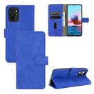 For Xiaomi Redmi Note 10 Solid Color Skin Feel Magnetic Buckle Horizontal Flip Calf Texture PU Leather Case with Holder & Card Slots & Wallet(Blue) - 1