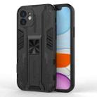 For iPhone 12 mini Supersonic PC + TPU Shock-proof Protective Case with Holder (Black) - 1