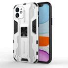 For iPhone 12 / 12 Pro Supersonic PC + TPU Shock-proof Protective Case with Holder(Silver) - 1