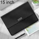 Litchi Pattern PU Leather Waterproof Ultra-thin Protection Liner Bag Briefcase Laptop Carrying Bag for 15 inch Laptops(Black) - 1