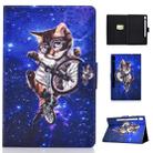 For Galaxy Tab S6 T860 / T865 Colored Drawing Horizontal Flip Leather Case with Holder & Card Slots & Sleep / Wake-up Function(Glasses Cat) - 1