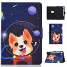 For Galaxy Tab S6 T860 / T865 Colored Drawing Horizontal Flip Leather Case with Holder & Card Slots & Sleep / Wake-up Function(Space Dog) - 1