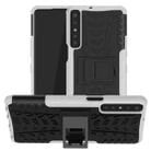 For LG Stylo 7 4G Tire Texture Shockproof TPU+PC Protective Case with Holder(White) - 1