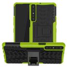 For LG Stylo 7 4G Tire Texture Shockproof TPU+PC Protective Case with Holder(Green) - 1