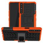 For LG Stylo 7 4G Tire Texture Shockproof TPU+PC Protective Case with Holder(Orange) - 1